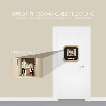 KARSTĀ-2.4-Collu Augstas Izšķirtspējas Ekrānu Sākuma Smart Video Durvju Automātisku Foto Ierakstīšana Nakts Redzamības