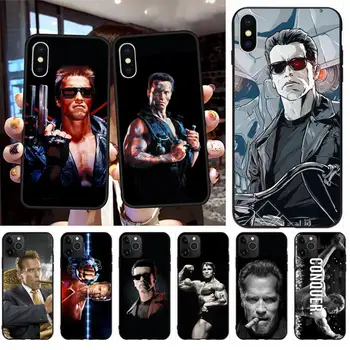 KPUSAGRT Arnold Schwarzenegger Silikona Melnais Tālrunis Lietā par iPhone 11 pro XS MAX 8 7 6 6S Plus X 5S SE 2020. GADAM XR gadījumā