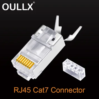 OULLX CAT7 RJ45 Pieslēgvietas, Tīkla Kabeļa Pieslēgvietas RJ45 Cat6A 50U Zelta Pārklājumu Plug aizsargātas FTP 8P8C Tīkla Cemme Savienotāji