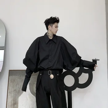 Vīrieši Retro Modes Plašu Garām Piedurknēm Ikdienas Krekls Vīriešu Japāna Streetstyle Vintage Punk Gothic Brīvs Kleita Krekli Posmā Apģērbi