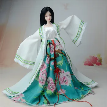 1 Iestatiet Tradicionālā Ķīniešu Dynasty Princese Kleita Lelle Drēbes Elegants Lelle Kleita Komplekts