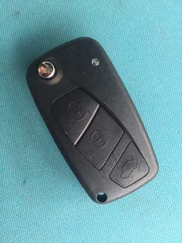 10pcs/daudz Jaunu Rezerves Flip Apvalka Fiat 3 pogas tālvadības atslēgu tukšu gadījumā keyless neslīpēts taustiņu asmeni melnu krāsu logo nav