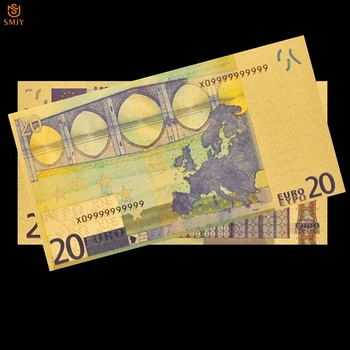 10Pcs EUR Zelts Banknošu Papīra Naudu 24k Zelta Folija Reprodukcija Banknošu Kolekcijas Suvenīru 20 Euro Banknošu Komplekti Paraugs