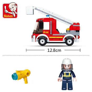 136Pcs Pilsētas Fire Engine Auto Celtniecības Bloki Modelis Celtniecības Ķieģeļus Izglītojošas Rotaļlietas Bērniem