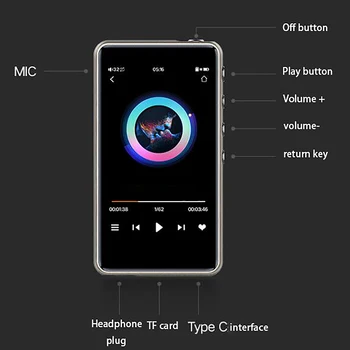 1700MAH 3,0 Collu Bluetooth, Mp3 Mūzikas Atskaņotājs mūzikas atskaņotājs Smart DSD Master Mini Walkman