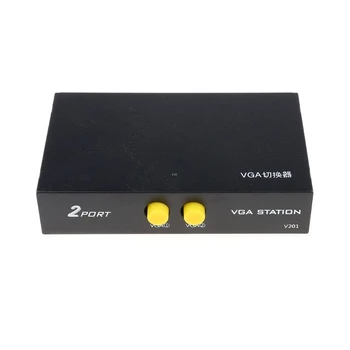 2 Porti Sadalītāja Komutatoru 2 Veidos VGA Video Adaptera Slēdzis Converter Box PC Monitoru Piederumi