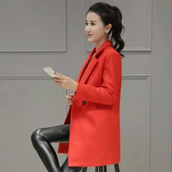 2019. gada rudenī jaunu vilnas mēteli sieviete ilgi sadaļā korejas modes temperaments vilnas mētelis sieviešu modes savvaļas elegants mētelis pavasarim
