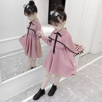 2019 Jaunu Bērnu Kleitas Meitenēm Pavasara Dzimšanas dienas Kleita Meitenēm Cute Princese Vakara Kleita Bērnu Apģērbu korejas Gudrs šalle Kleita