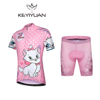 2019 Pink Bērnu Velosipēds Džersija Bikses, komplekti Bērniem Velo Apģērbs Velosipēdu Jersey Maillot Ropa Ciclismo Zēns mtb Krekli Top Tērps