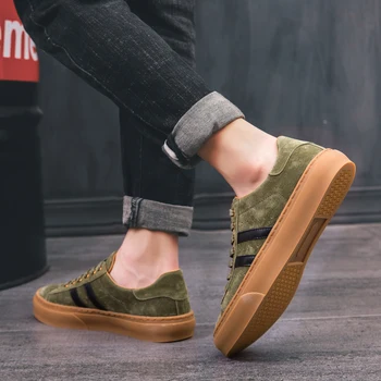 2019 vīriešu zīmols, pavasarī un rudenī retro modes vienkāršu ūdensizturīgs ērti augstas kvalitātes ādas ikdienas vulkanizētas apavi