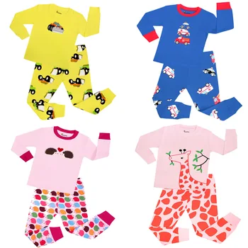 22 Design Meiteņu, Zēnu Pidžamas Komplekti Bērniem Ezis Sleepwear Bērniem Pingvīns Naktsveļu Bērnu Es Mīlu Mammu, Tēti Pidžamas Par 2-8 Gadiem