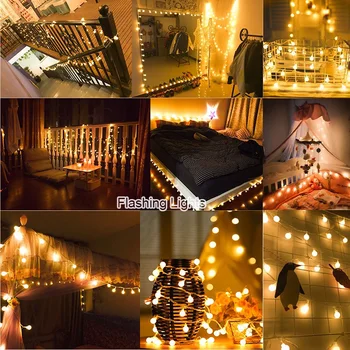 220/110V 10M 100 LED Ķiršu Bumba String Gaismas Svētki Kāzu Āra Ziemassvētku Vainags Mājās, Apdares Nakts lampas Pasaku Gaismas