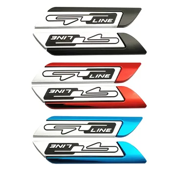2gab 3D Metāla GT Line Emblēmu Automobiļa Sānu Spārnos Žetona Aizmugures Bagāžnieka Logo Decal Par KIA Forte Optima Picanto Stinger Sorento uzlīme