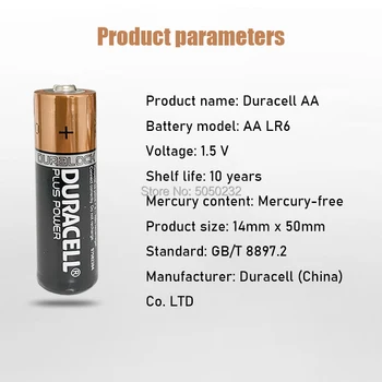 2GAB Sākotnējā DURACELL 1,5 V AA Sārma Baterijas LR6 Elektriskā zobu suka Rotaļlietas Lukturīti Peli pulkstenis Sausā Primārās Baterijas