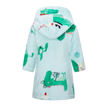 3-9Y Flaneļa Bērnu Apģērbu Sleepwear Toddler Drēbes Meitenēm, Zēniem, Bērniem, Plīša Mīkstu Kapuci Halāti Ziemas Saglabāt Siltu Modes 2021