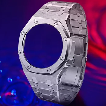 3. Pulksteņi, Metāla Siksniņa, Nerūsējošā Tērauda Watchband Aproce Aizstāt, par Casio G Shock GA2100/2110 Mod Piederumi Pulksteņu Siksniņas 22m