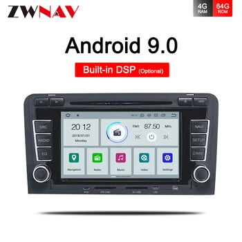 4+64 2 Din Auto Multimediju Atskaņotājs, GPS Android 9.0 DVD Automotivo Radio Audi A3 8P/A3 (8P1 3-durvju Hečbeks/S3 8P/RS3 Sportback