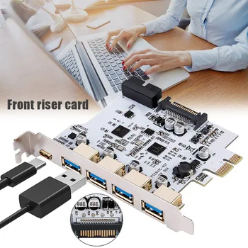4-port USB 3.0 Tipa C 19PIN Paplašināšanas Kartes Dual Core Zelta Pārklājumu Savienotājs QJY99