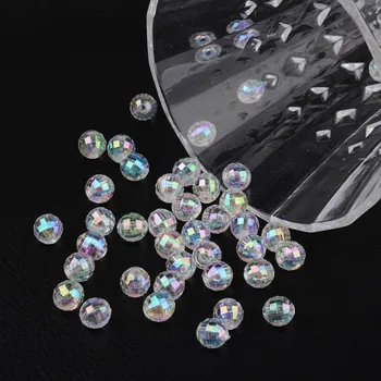 500g Vides Slīpētas Caurspīdīga Akrila Apaļas Pērles 6mm 8mm rotaslietas pieņemšanas DIY Dekori Aksesuāri