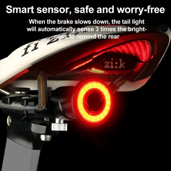 6 Vairāku Apgaismojuma Režīmi Velosipēdu Gaismas USB Uzlādes Led Bike Light Flash Asti Aizmugurējie Lukturi par Kalniem Velo Sēdekļa gaismas