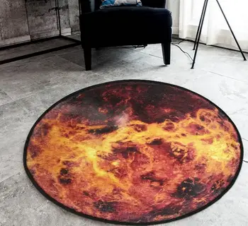 60x60 /80x80 /100x100cm mēness/zemes/Mars zvaigžņu iespiesti samta paklājs foor mat apaļš paklājs, paklāja viesistabā anti slip mājas krēsla paklājiņš