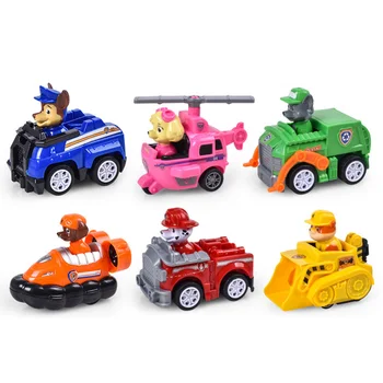 7Pcs/Daudz ĶEPU suns animācija patruļas rotaļlietas attēls plastmasas Canina rotaļlietas daiļslidošanas modelis patrulla canina rotaļlietas Atpakaļ automašīnas