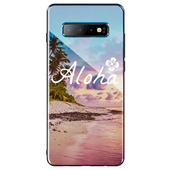 Aloha Beach Koka Vasaras Rūdīts Stikls Telefonu Gadījumā Samsung Galaxy S20 Ultra S10 + S8 S9 S7 Malā Piezīme 8 9 10 Plus Lite