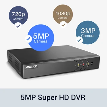 ANNKE 16CH 2MP HD Video Novērošanas Sistēmas H. 265+ 5in1 5MP Lite DVR 16X 1080P Dome Āra Ūdensizturīgs CCTV Drošības Kameras