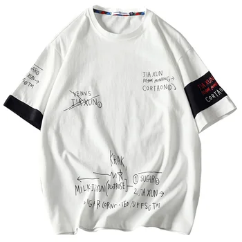 Ar īsām Piedurknēm T Krekls Vīriešu 2021. gada Vasaras Melna Balta Tshirt Top Tees Klasisko Zīmolu Modes Apģērbu Plus Lieluma M-5XL O KAKLA