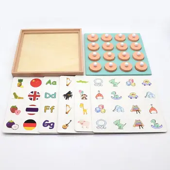 Atmiņas Puzzle Koka Rotaļlietas Bērniem, Montessori Matemātikas Sākumā Izglītības Rotaļlietas Bērniem, 3D Puzles Interaktīvās Atmiņas Spēles Šaha Spēle
