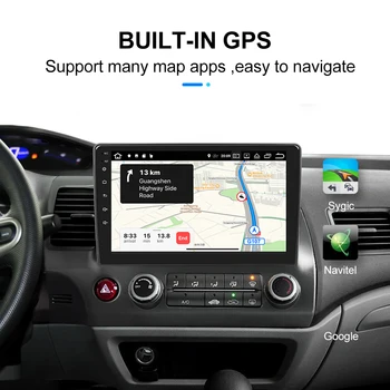 Auto Multimedia Player Honda Civic 8 no 2005. līdz 2011. gadam Android 10.0 Auto Radio, GPS Navigācija, Galvu Vienība Stereo WIFI RDS IPS Ekrānu