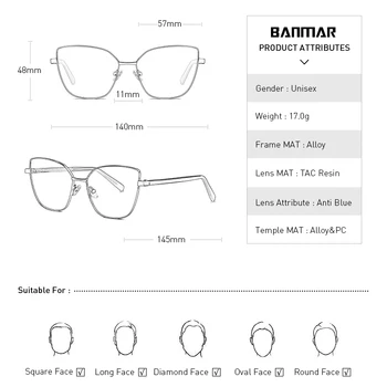 BANMAR Anti Zilā Gaisma Pretbloķēšanas Brilles Pret acu nogurumu, Vīrieši Un Sievietes, Laukumā Datoru Aizsargbrilles Acu Aizsardzībai Brilles