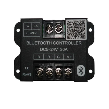 Bezmaksas piegāde Bluetooth RGB LED Kontrolieris RGB 5050 3528 LED Sloksnes, Apgaismes ar Android/ IOS Viedtālrunī;DC5-24V 30A