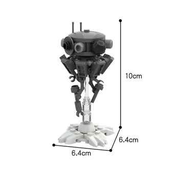 BuildMOC Imperial Melnā un Baltā Robots Zondes Droid Modelis ar Perforētu KM-37282 Kaujas Bloku Modelis Bērnu Dāvanu Bērniem