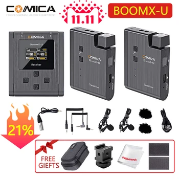 Comica BoomX-U Apraides Līmeņa Multi-funkcionālo 120m pārraides attālums Mini UHF Bezvadu Mikrofons