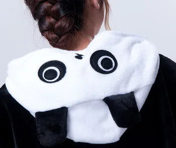 Cute Cartoon kids Kigurumi Panda ar garām Piedurknēm ar Kapuci Onesie Pieaugušām Sievietēm Dzīvnieku Jauki/Sarkano acu/ Kungfu Panda Pidžamu Sleepwear