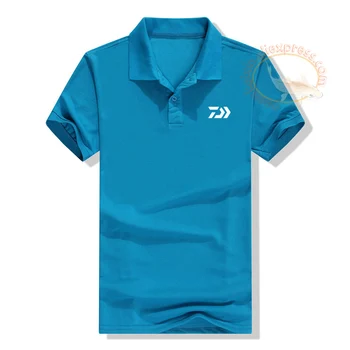 DAIWA DAWA Vasaras 2018 Zvejas Apģērbs Vīriešu Polo Krekls Cieta Vīrietis Īsām Piedurknēm Elpojošs Ātri Žāvēšanas Polo Zvejas T Krekls