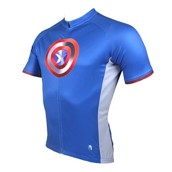 Forši, Captain America Velosipēdu Svīteri Supervaronis Velo Apģērbs ar Īsām Piedurknēm, Velosipēdu Sporta Jersey par Mens Var Pielāgot
