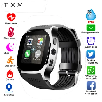 FXM Bluetooth Smart Skatīties Vīrieši Digitālais pulkstenis Ar Kameru Facebook Whatsapp Atbalsta SIM TF Kartes Zvanu Smartwatch Android Tālrunis