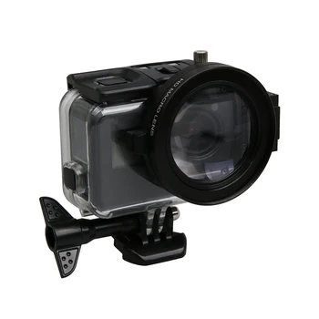 Gopro 58mm +16 Reizes Lupa Colse-up HD Makro Objektīva Filtra Adapteris Gredzens ar Lietu Lodziņā Soma GoPro HERO 7 6 5 Rīcības Kameras
