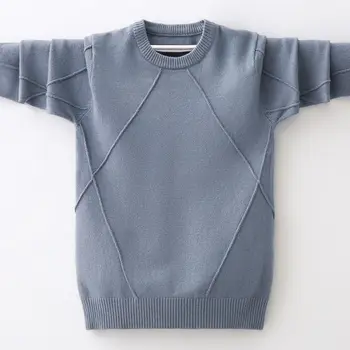 INS karstā Zēnu džemperis 4-13 gadiem pavasarī un rudenī apaļu kakla džemperis bērnu apģērbu Dimanta vīles zemāko krekls