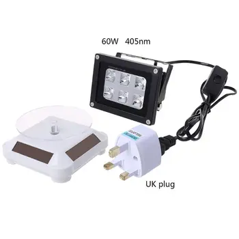 Ir 2021. Jaunu 60W 405nm UV LED Sveķu Konservēšanas Gaismas Lampa Saules Enerģijas Vinilplašu US/UK/ES/AU Plug