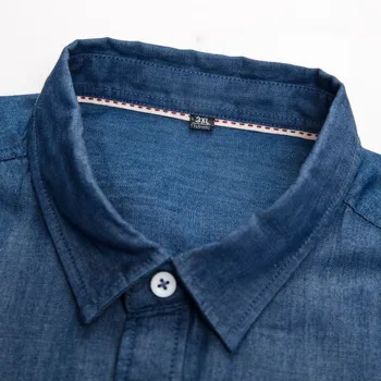 Jaunas Plus Lieluma 8xl 7xl Džinsi Vīriešu Kokvilnas Krekli ar garām Piedurknēm Oxford Slim Camisa Sociālo 2019 Rudens Džinsa Krekls Vīriešiem ar Zīmolu apģērbu