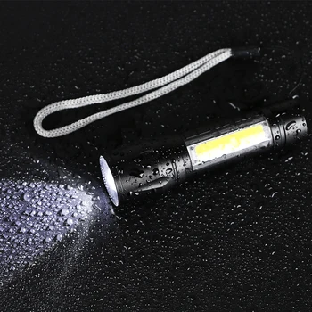 Jauninātu USB Rechargable COB LED Lukturīti, Super Spilgti Ūdensizturīgs Zoomable Lāpu, Lukturi+Baterija+USB Kabelis+Kārba Avārijas