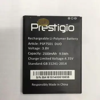 Jauns psp7501 duo bBattery New 2500mAh Rezerves akumulatoru Prestigio PSP7501 duo smart tālruni