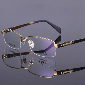 Jauns Vīriešu Stila Tīra Titāna Pusi Loka Acu Brilles Modes Vīriešu Brilles Augstas Kvalitātes Klasiskā Optiskā Rāmis vīriešiem
