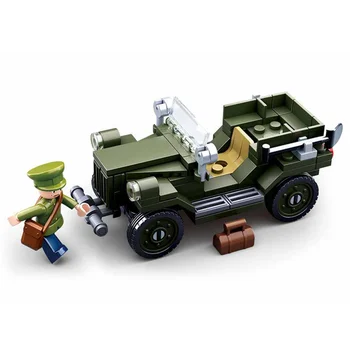 JAUNU SLUBAN Zēns Montāža Pasaules Kara GAZ-67 Jeep Celtniecības Bloki Modelis Komplekti, Ķieģeļus ar Klasisko Bērnu Rotaļlietu Bērniem, Dāvanu