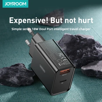 Joyroom 18W Ātru Lādētāju, USB 3.0 Lādētāju Tablete Fast Charger ES Plug Adapte C Veida Portatīvo Uzlāde iPhone Samsung Xiaomi