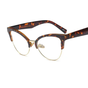 Kaķa Acs Skaidrs, Brilles Sievietēm Luksusa Zīmolu Melna Puse Rāmja Brilles sievietēm ir Caurspīdīga Rāmji, Brilles Sieviešu Dekoratīvie