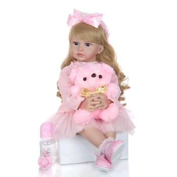 KEIUMI Cute Princese Lelle atdzimis 24 Collu Spilgti Reālā Meitene Atdzimis Bonecas 60 cm Silikona Mīksta Struktūra bebe Atdzimis Menina Dzimšanas diena